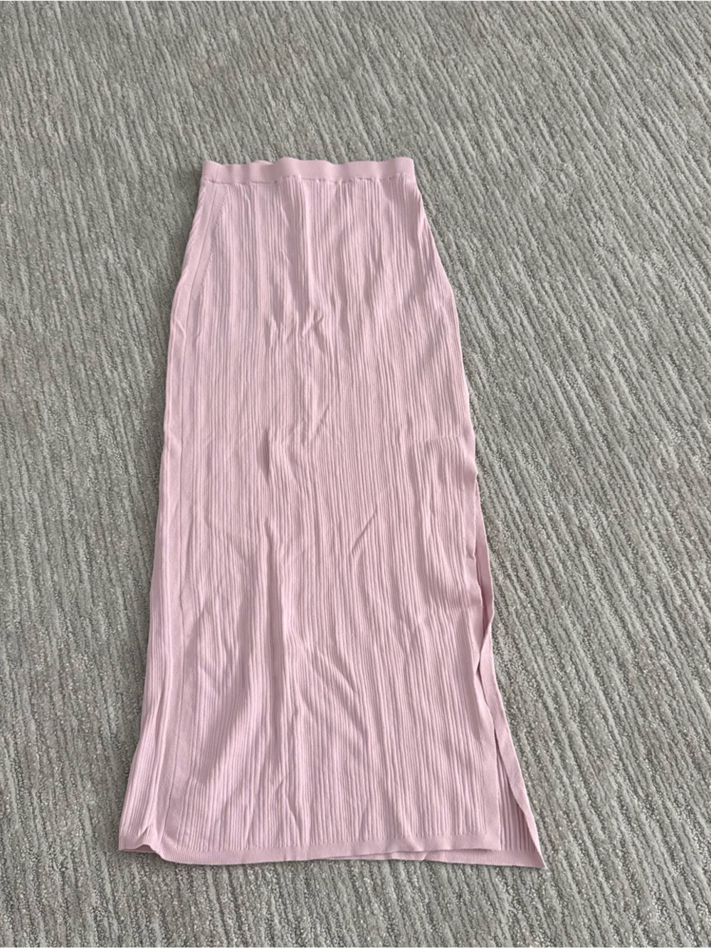 House of Harlow 1960 Blush Pink Ribbed Maxi Skirt